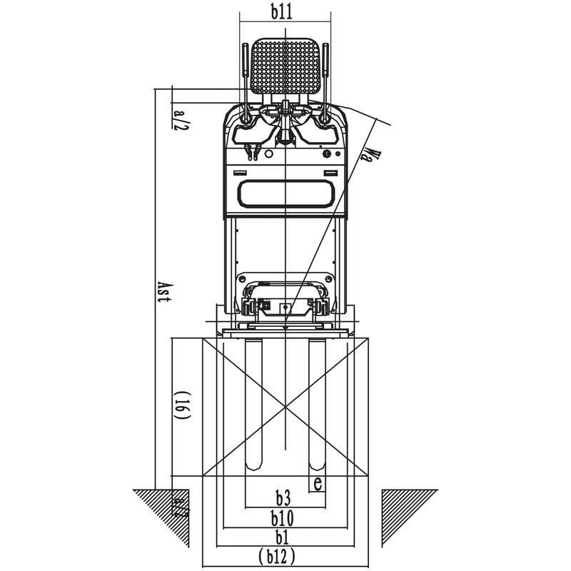 Gerbeur électrique à contrepoids EVVP15-P – troisième vue