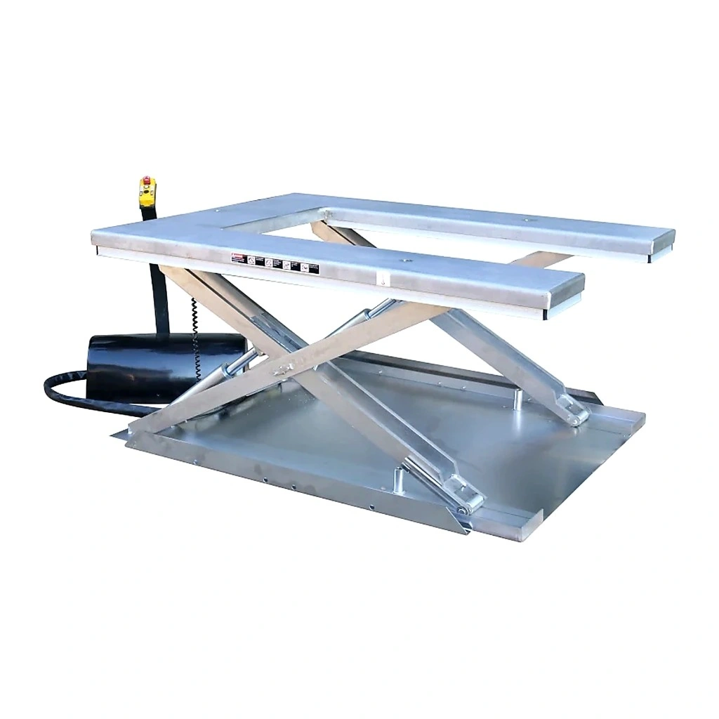 Table élévatrice en U en acier inoxydable AISI 304 (UHS1000S) 1000 kg