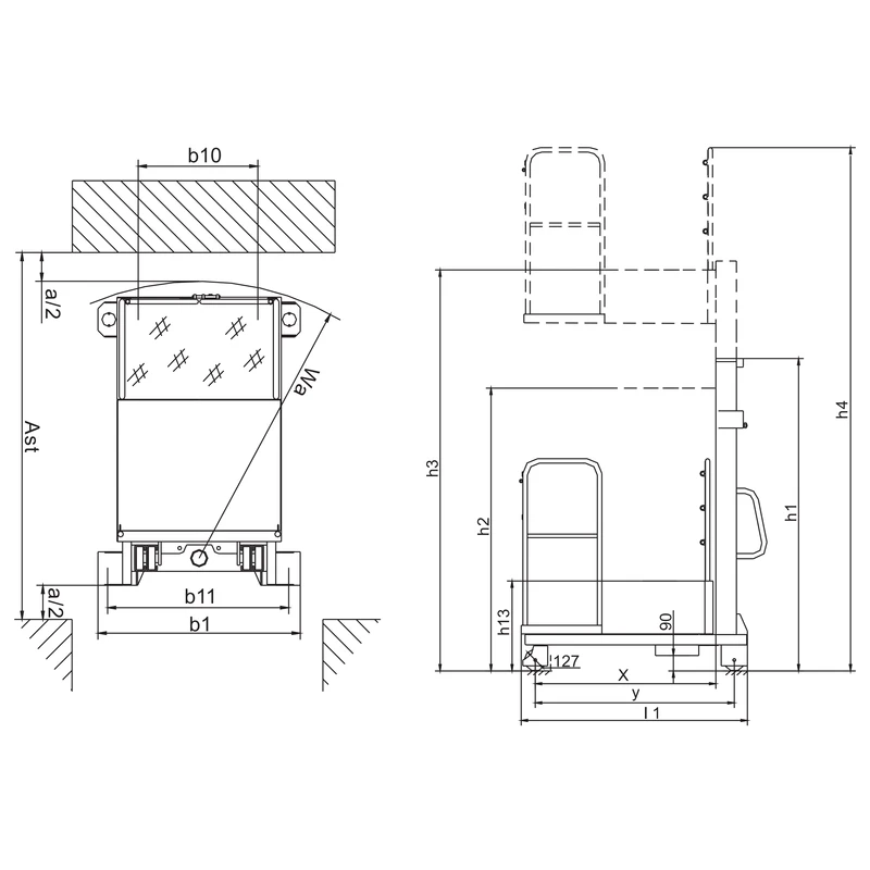 Plateforme du préparateur de commandes semi-électrique PEKV400