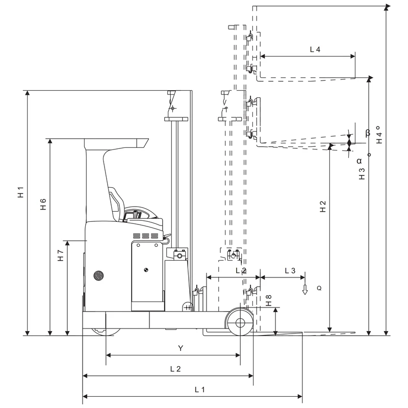 Chariot à mât rétractable électrique REV15 de 1 500 kg – vue 3